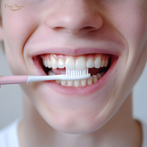 paciente recebendo orientações de higiene bucal na Prime Sorriso